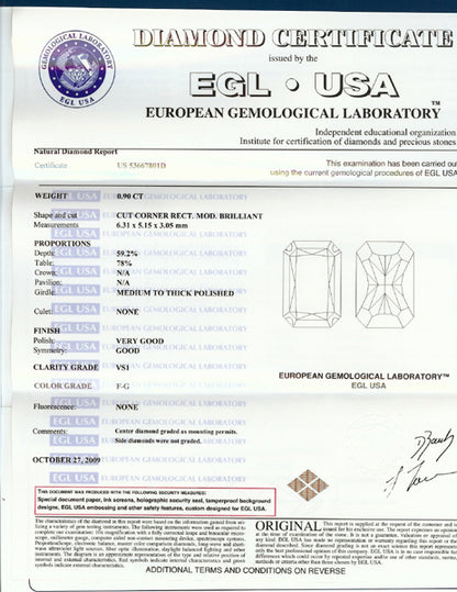 Edwardian Style 0.90ct Radiant Cut Diamond Platinum Ring