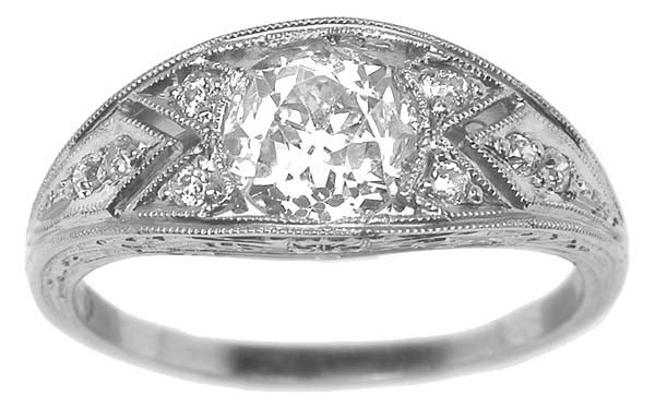 Edwardian Style 1.13ct Diamond Platinum Engagement Ring