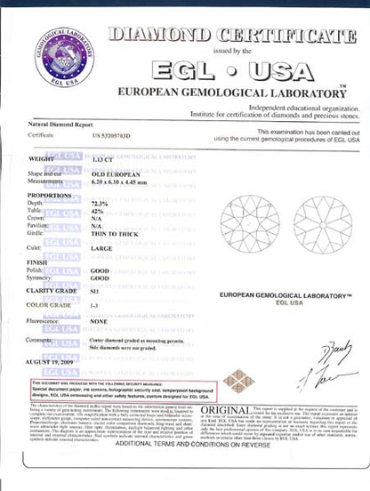 Edwardian Style 1.13ct Diamond Platinum Engagement Ring