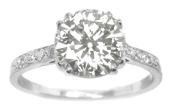 Edwardian Style 1.22ct Old Mine Cut Diamond Platinum Engagement Ring