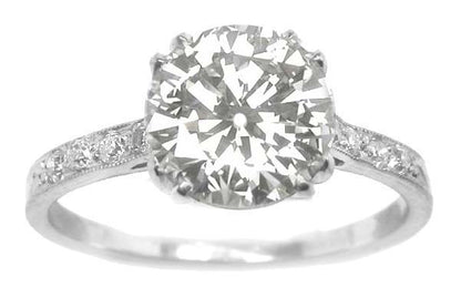 Edwardian Style 1.22ct Old Mine Cut Diamond Platinum Engagement Ring