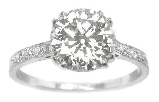 Edwardian Style 1.22ct Old Mine Cut Diamond Platinum Engagement Ring