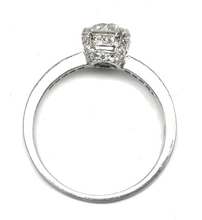 Edwardian Style 1.22ct Old Mine Cut Diamond Platinum Engagement Ring