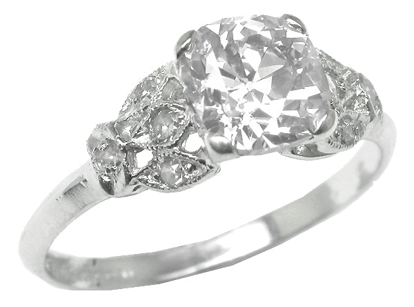 Edwardian Style 1.25ct Old Mine Diamond Platinum Engagement Ring