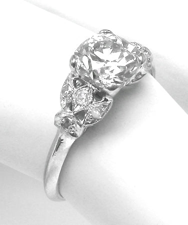Edwardian Style 1.25ct Old Mine Diamond Platinum Engagement Ring