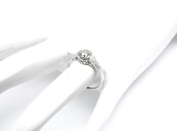 Edwardian Style 1ct European Cut Diamond Platinum Engagement Ring