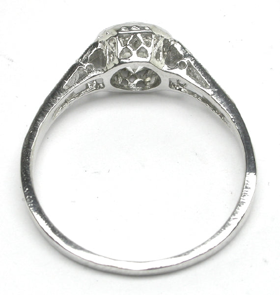 Edwardian Style 1ct European Cut Diamond Platinum Engagement Ring