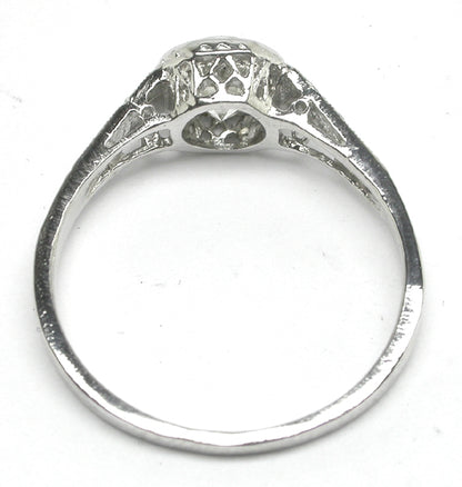 Edwardian Style 1ct European Cut Diamond Platinum Engagement Ring