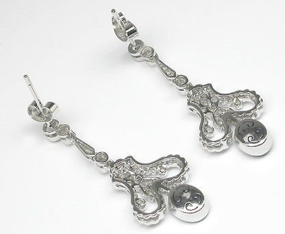 Edwardian Style 2.35ct Sapphire 0.87ct Diamond  Earrings