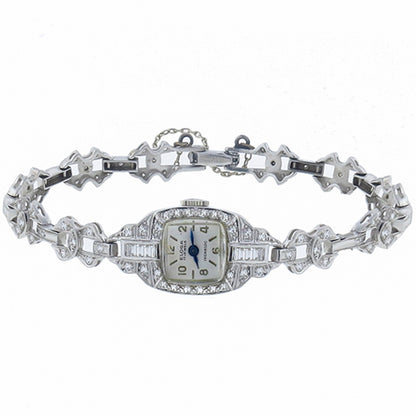 Eloga  1920s 2.14ct Diamond Watch By 17 Jewels Incabloc