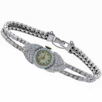 Eloga  4.00ct Diamond Gold Watch By 17 Jewels Incabloc