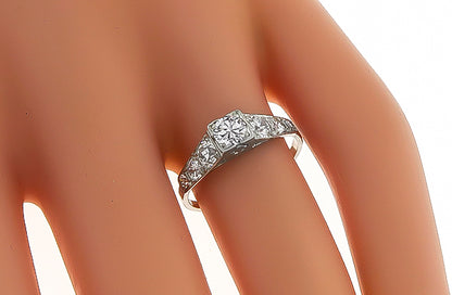 Estate 0.30ct Center Diamond 0.70ct Diamond Engagement Ring