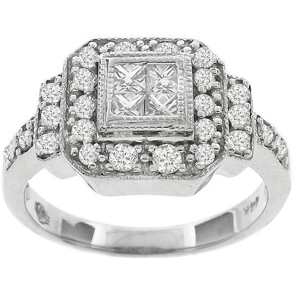 Estate 0.30ct Princess Cut  Diamond Gold Ring