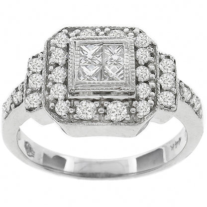 Estate 0.30ct Princess Cut  Diamond Gold Ring