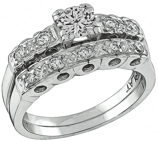 Estate 0.40ct Diamond Engagement Ring and Wedding Band Set