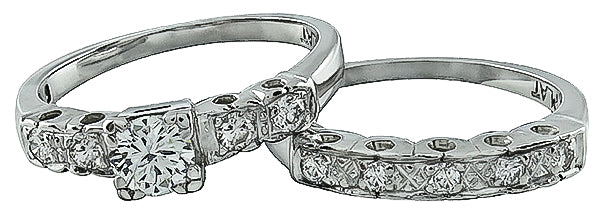 Estate 0.40ct Diamond Engagement Ring and Wedding Band Set