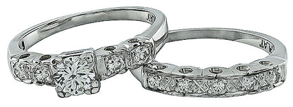 Estate 0.40ct Diamond Engagement Ring and Wedding Band Set