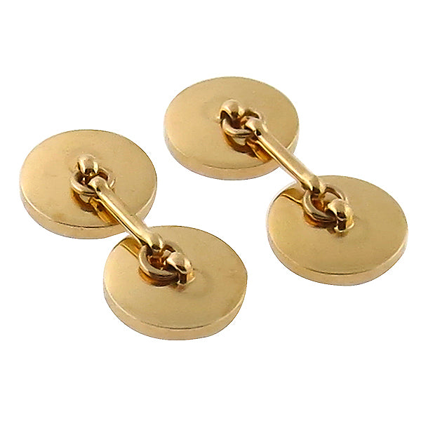 AntiqueOld Mine Cut Diamond Mother of Pearl 14k Yellow & White Gold Cufflinks