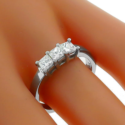 Estate 0.50ct Princess Cut Diamond 14k White Gold Anniversary Ring