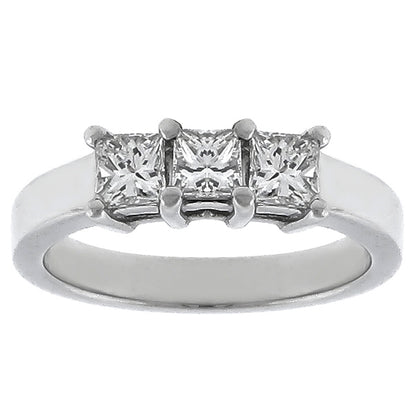 Estate 0.50ct Princess Cut Diamond 14k White Gold Anniversary Ring