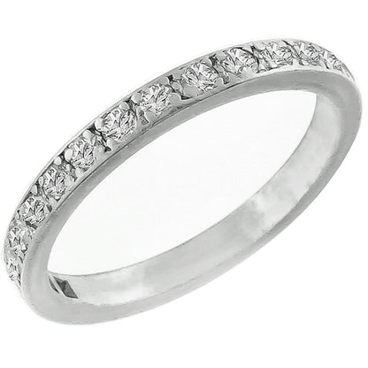 Estate 0.50ct Round Brilliant Cut Diamond 14k White Gold Wedding Band