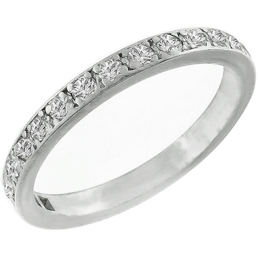 Estate 0.50ct Round Brilliant Cut Diamond 14k White Gold Wedding Band
