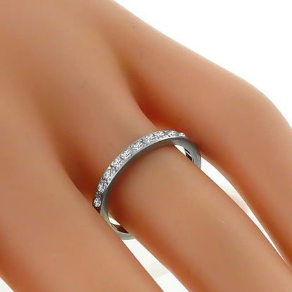 Estate 0.50ct Round Brilliant Cut Diamond 14k White Gold Wedding Band