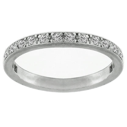 Estate 0.50ct Round Brilliant Cut Diamond 14k White Gold Wedding Band
