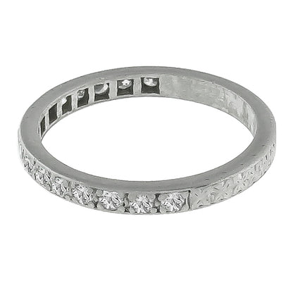 Estate 0.50ct Round Brilliant Cut Diamond 14k White Gold Wedding Band