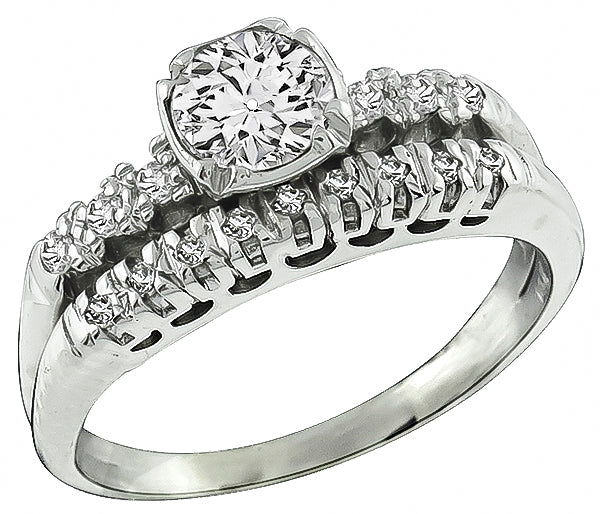 Estate 0.53ct Diamond Engagement Ring and Wedding Band Set