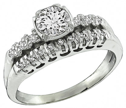 Estate 0.53ct Diamond Engagement Ring and Wedding Band Set