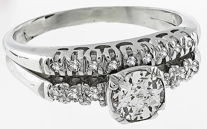 Estate 0.53ct Diamond Engagement Ring and Wedding Band Set