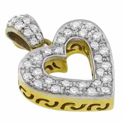 Estate 0.55ct Diamond  Gold Heart Pendant