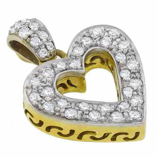 Estate 0.55ct Diamond  Gold Heart Pendant