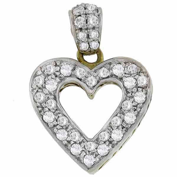 Estate 0.55ct Diamond  Gold Heart Pendant