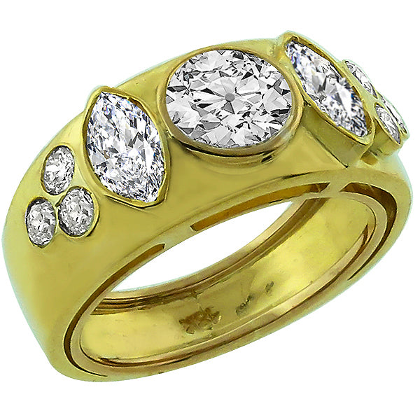 Estate 0.69ct Round Cut Center Diamond 18k Yellow Gold Ring