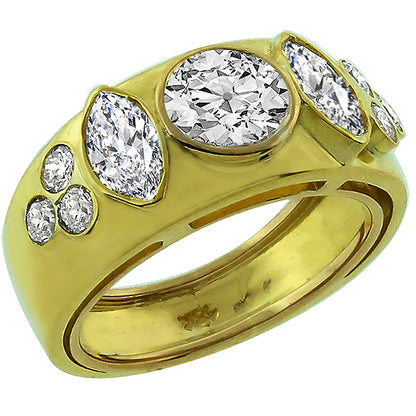 Estate 0.69ct Round Cut Center Diamond 18k Yellow Gold Ring