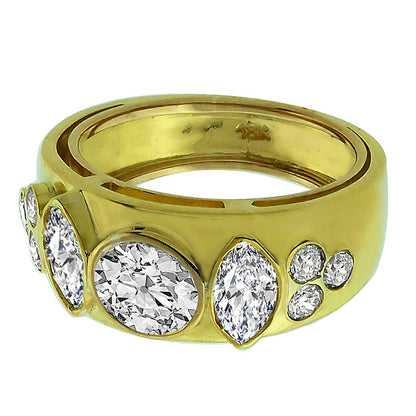Estate 0.69ct Round Cut Center Diamond 18k Yellow Gold Ring