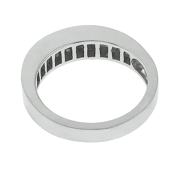 Estate 0.75ct Princess Cut Diamond 14k white Gold Wedding Band