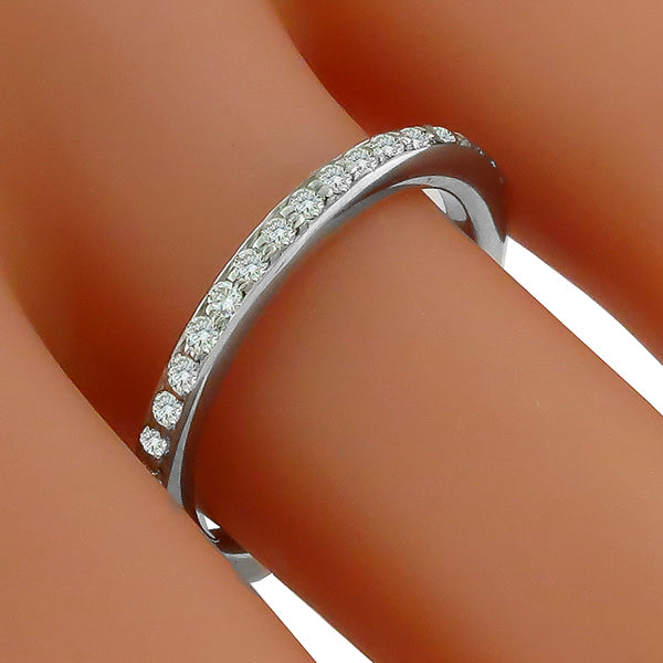 Estate 0.75ct Round Cut Diamond Eternity 18k White Gold Wedding Band