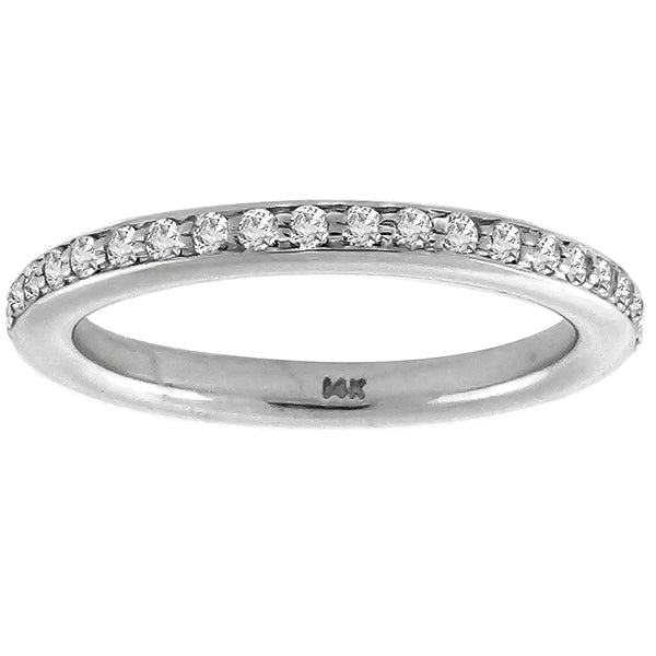 Estate 0.75ct Round Cut Diamond Eternity 18k White Gold Wedding Band