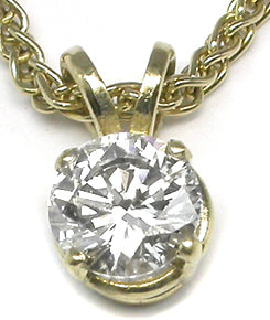 Estate 0.78ct Diamond Solitaire 18k Yellow  Gold  Necklace