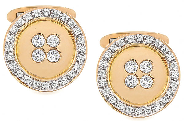 Estate 0.80ct Diamond Gold Cufflinks