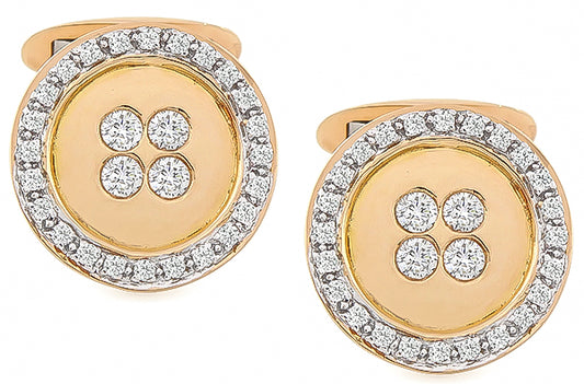 Estate 0.80ct Diamond Gold Cufflinks