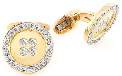 Estate 0.80ct Diamond Gold Cufflinks