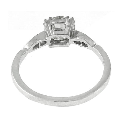 Estate 0.84ct Old Mine Cut Diamond Platinum Engagement Ring