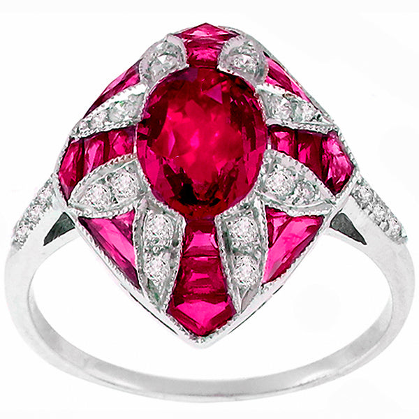 Estate 0.95ct Ruby 0.25ct Diamond Ring