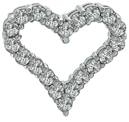 Estate 1.00ct Diamond Heart Pendant