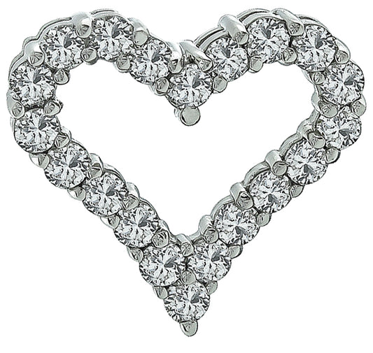 Estate 1.00ct Diamond Heart Pendant