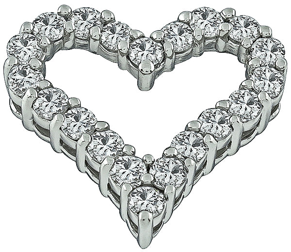 Estate 1.00ct Diamond Heart Pendant